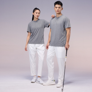 夏新品运动速干圆领t恤男宽松大码领短袖健身训练服网球服