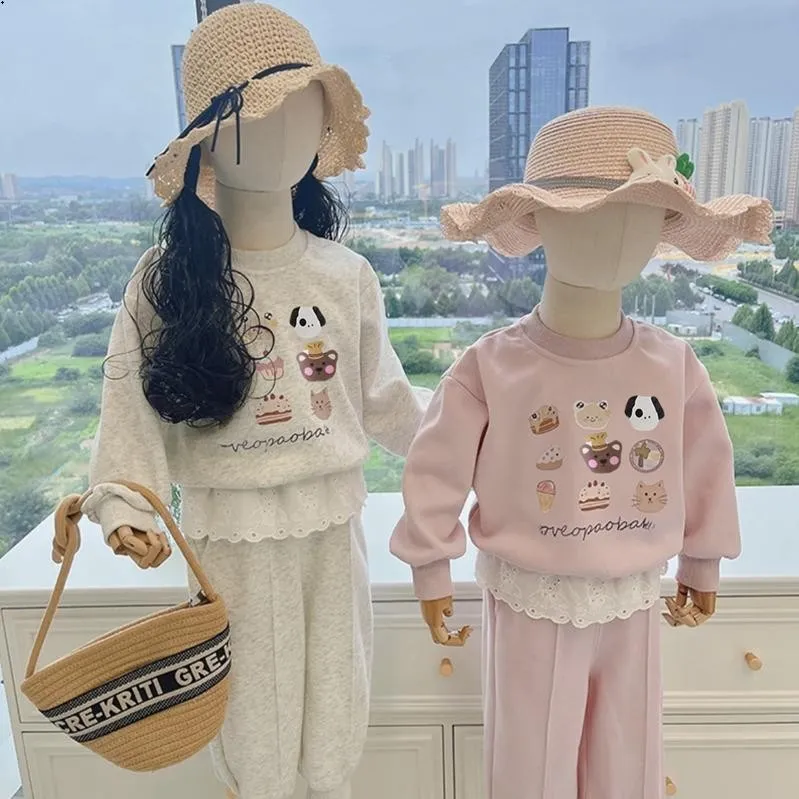 女童卫衣套装春秋2025新款儿童休闲时髦秋季宝宝纯棉洋气秋装运动