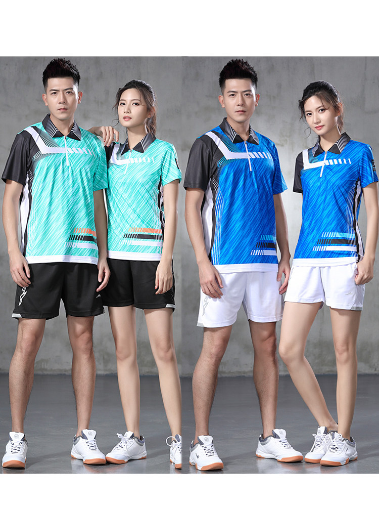专业品牌时尚女装男装乒乓球服套装无领排球羽毛球衣 印字订做