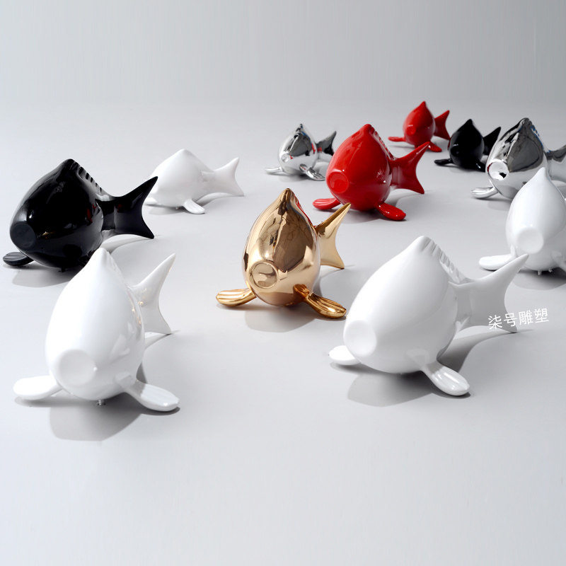 現代裝飾魚牆飾壁飾抽象電鍍創意壁挂客廳挂件牆上藝術品酒店挂飾在類目 家居飾品, 壁飾中 - 來自Buy2taobao.com提供專業的淘寶代購服務