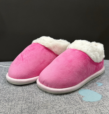 冬季加绒保暖棉鞋防滑软底女士加厚羊羔毛室内纯色包跟毛绒拖鞋