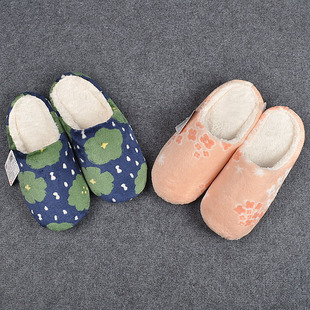 外贸秋冬日式家居拖鞋木地板鞋子女士保暖拖鞋静音轻便无声室内鞋