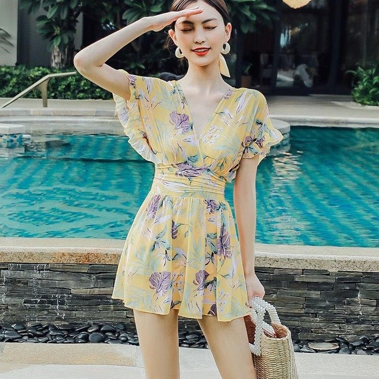 成人连体泳衣女显瘦遮肚