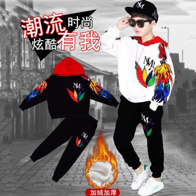 男女童装加绒加厚帅气运动两件套