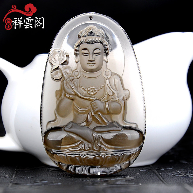 祥云阁冰种黑曜石十二生肖吊坠八大吊坠项链