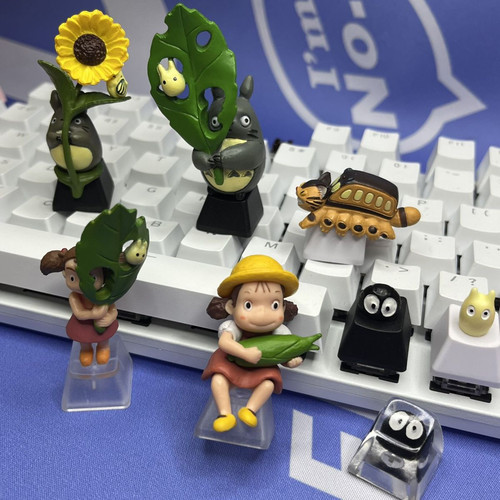 个性卡通动漫宫崎骏龙猫键帽可爱透光煤球金桔猫机械键盘键帽