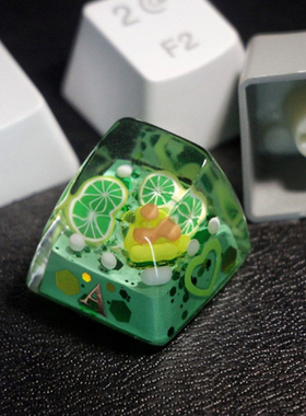 个性创意青柠檬透光键帽SA高度ESC R4绿色字母十字轴机械键盘键帽