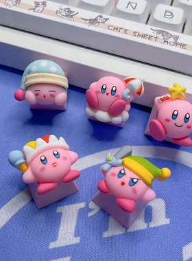 包邮创意透光星之卡比键帽十字轴机械键盘R4 ESC卡通动漫粉色键帽