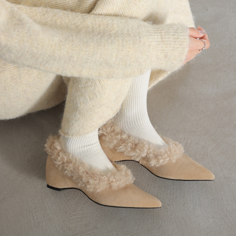 新款内增高5cm一脚蹬小个子单鞋