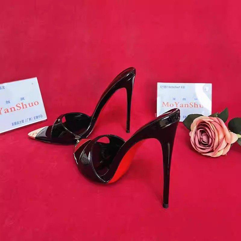 升级版时装凉拖鞋金属头露趾细跟一字外穿半拖趣味床超高跟鞋,女鞋,时装凉鞋,淘宝优惠券,粉丝福利购,淘宝优惠卷