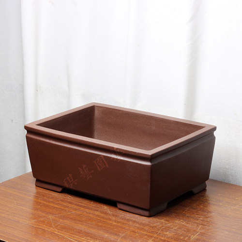 紫砂古典桌面朱泥素面盆景花盆