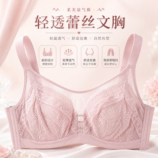 高端品牌正品文胸蕾丝超薄款CD水晶杯聚拢软钢圈内衣透气蚕丝胸罩
