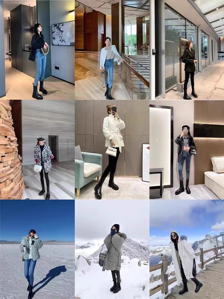 2024 NEW MARTIN BOOTS WOMENS WINTER FLEECE THICKENED WARM FUR INTEGRATED SNOW BOOTS MID BOOTS SHORT BOOTS