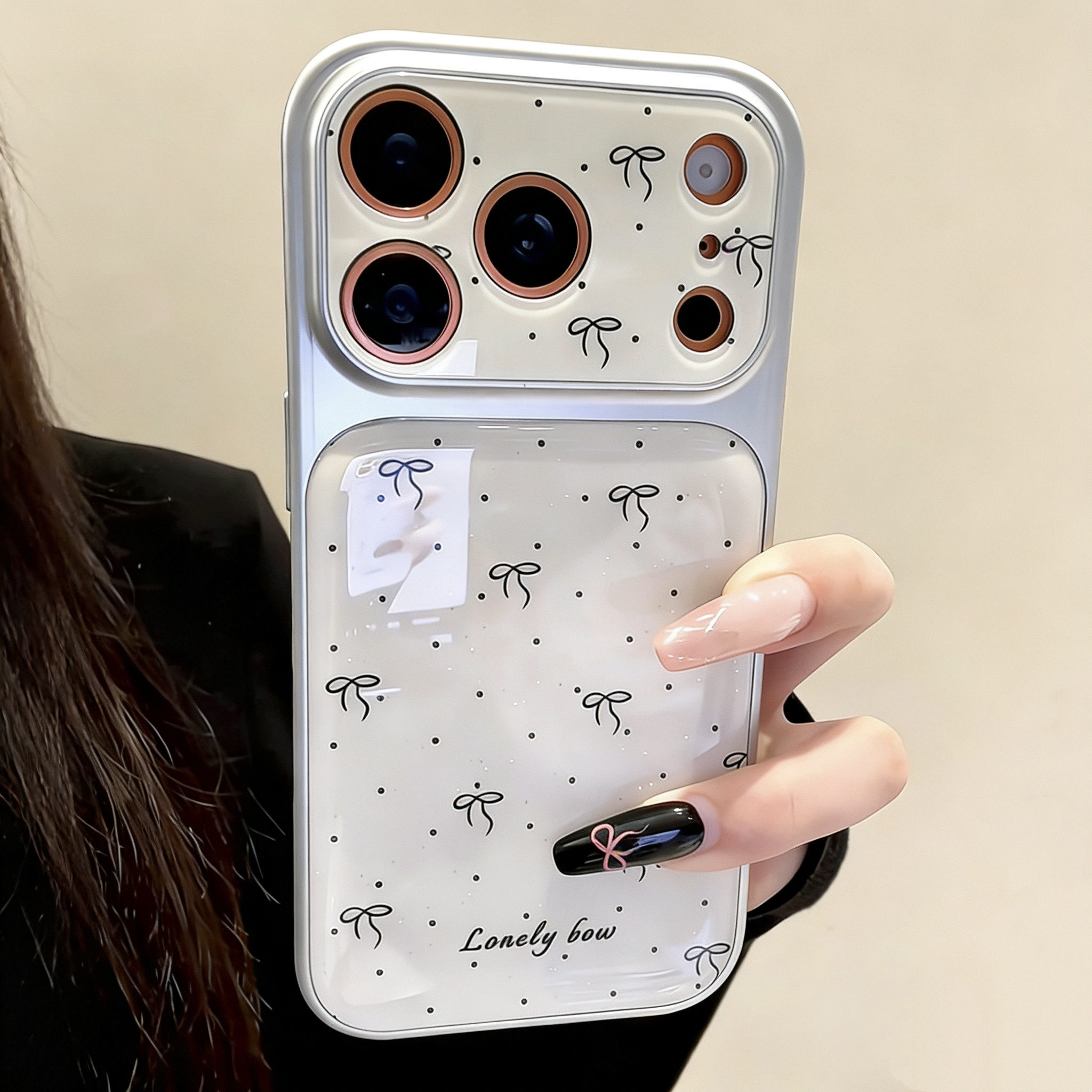 波点满屏蝴蝶结适用苹果17promax手机壳新款彩绘iphone16pro电镀水凝壳15唯美轻奢14小众高级感女款13防摔套