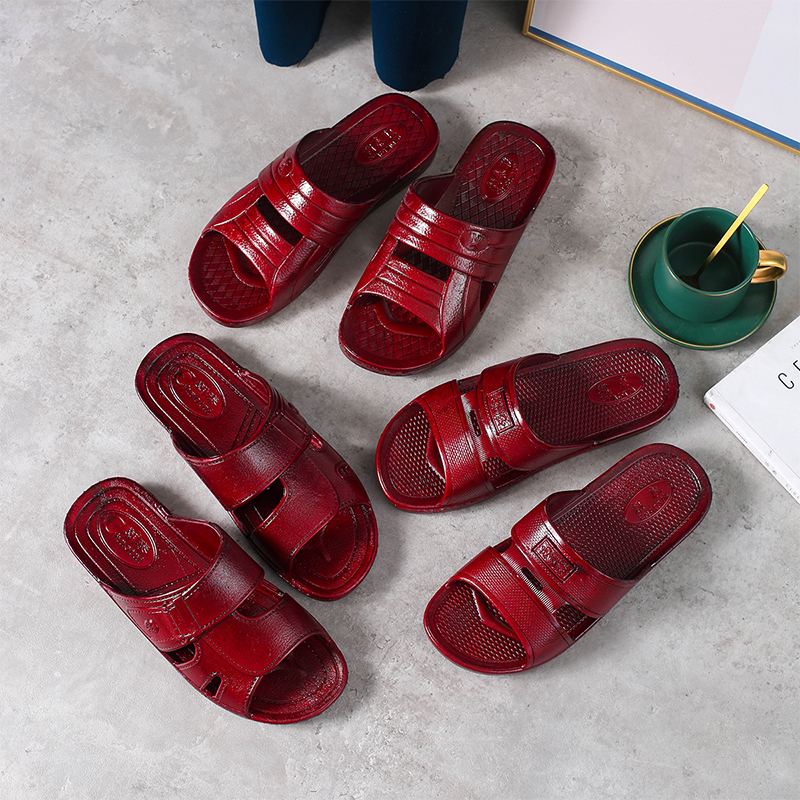 平跟夏季老年户外PVC休闲凉拖鞋