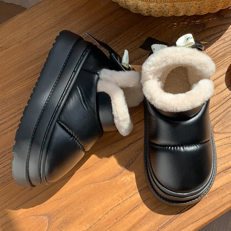 冬季2025新款女鞋高帮厚底