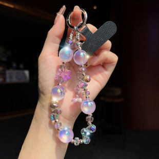 手机链手腕串珠高端轻奢名媛风手链腕带挂饰包包钥匙扣挂件防丢