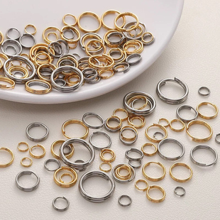 不锈钢开口圈双头环手工diy手链手机项链连接环双圈环扣双环环扣