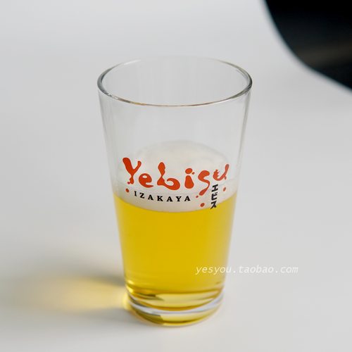 YEBISU惠比寿IZAKAYA居酒屋酒馆啤酒杯日式扎啤杯玻璃杯厚底耐热