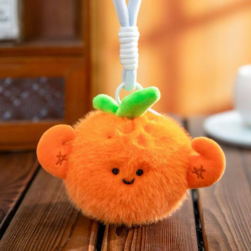 砂糖橘挂件BB叫毛绒公仔创意玩具玩偶男女车钥匙扣链书包挂件礼物