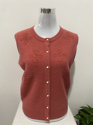 中老年妈妈装纯羊毛开衫外套