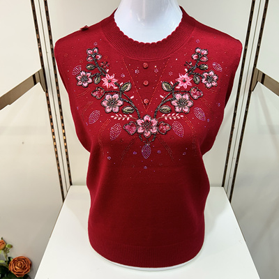 重工绣花妈妈羊毛衫秋冬装
