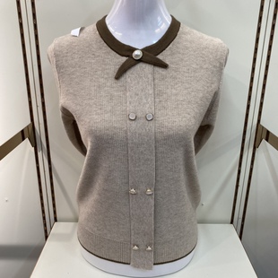 2024秋冬季新款妈妈装针织打底带领羊毛衫中年老太太女式套头毛衣