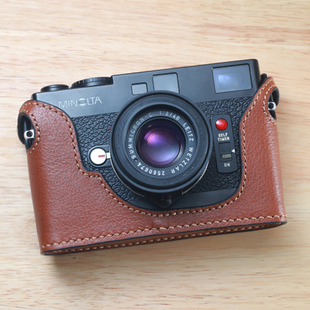 【Funper】Minolta CLE 相机皮套真牛皮包半套底座配件带收纳复古