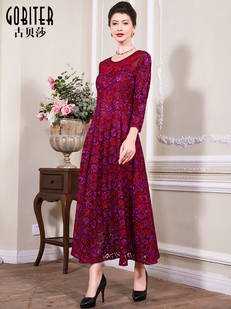 古贝莎高端品牌时尚气质名媛婚庆礼服精美刺绣显瘦连衣裙 - 古贝莎旗舰店出品