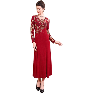 古贝莎春秋款回门礼服显瘦中年妈妈晚宴会气质女方婆婆连衣裙