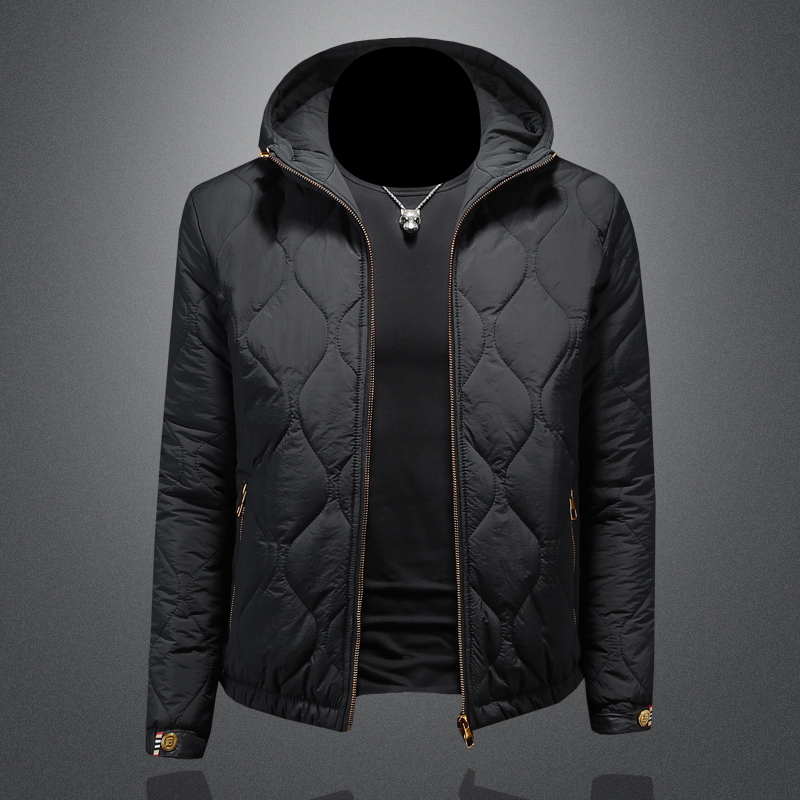 2024年秋冬新款男士连帽加棉压花棉衣外套.货号2783P195假模图，男装棉衣，钱塘6007(原2006)