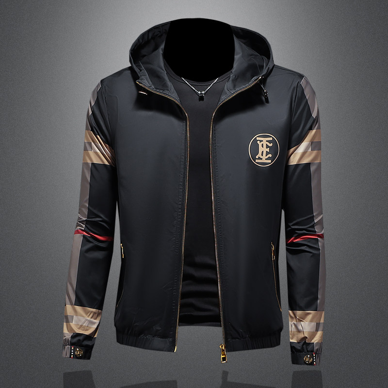 2025年秋冬新款男士连帽款潮男夹克外套；货号2375P175镂空图，男装夹克，钱塘6007(原2006)