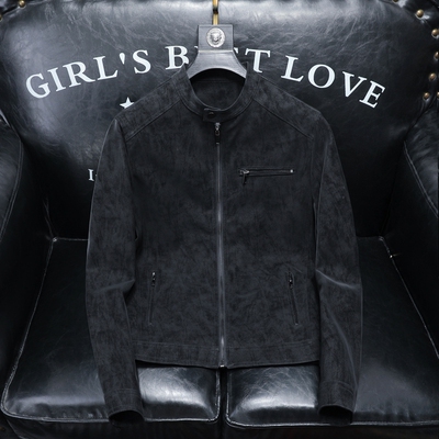 2026年春款新款男士立领机车皮外套修身潮男货号9117 P165沙发图