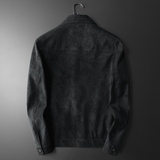 2025秋冬新款男士翻领机车皮外套修身潮男货号6375P145平铺图，男装皮衣，钱塘6007(原2006)