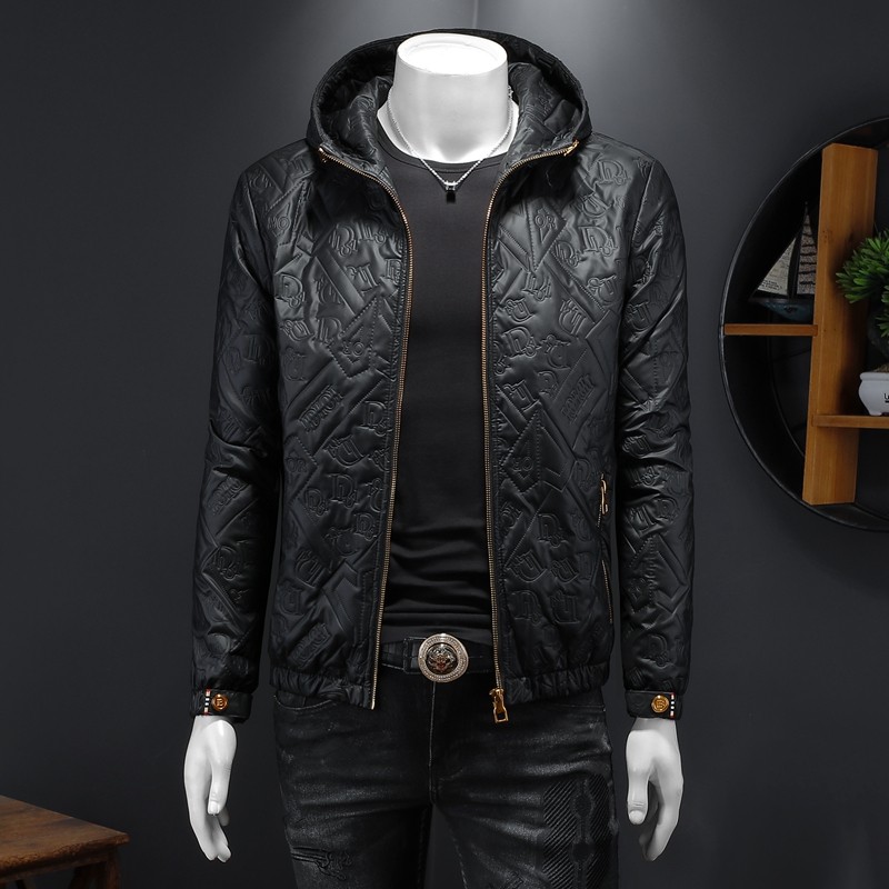 2024年秋冬新款男士连帽加棉压花皮衣外套.货号2378P185假模图,男装皮衣,钱塘6007(原2006)