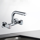 绿太阳入墙式 洗涤双孔水龙头冷热精铜双把龙头可旋转龙头水槽龙头