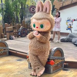 萬圣節拉布布人偶服卡通精靈服裝 玩偶服 成人行走labubu毛絨套裝