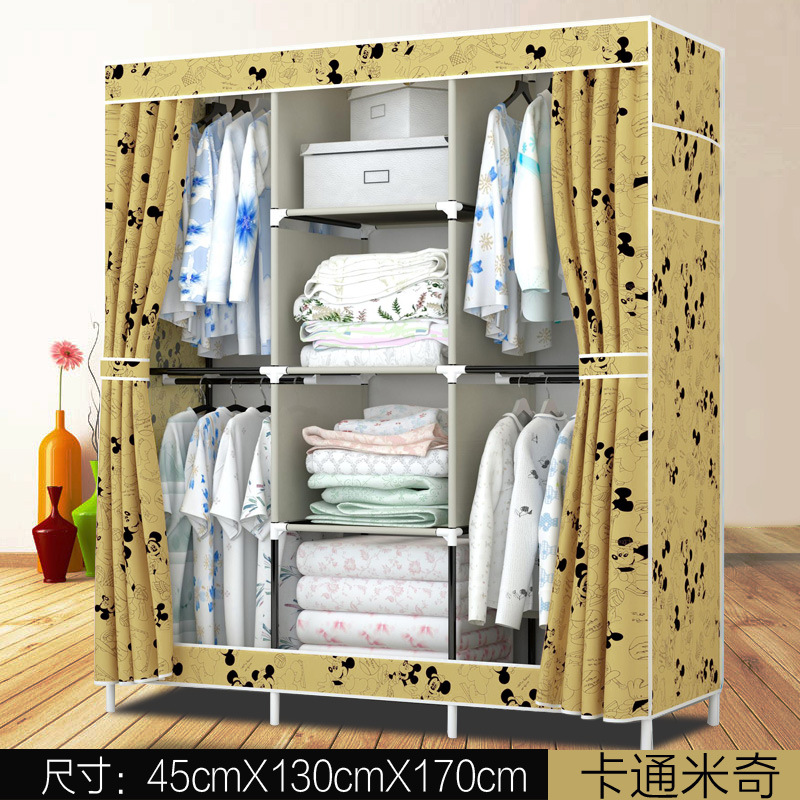 簡易衣柜組裝鋼管牛津布經濟型簡約現代掛衣服柜子雙人放衣服布櫥