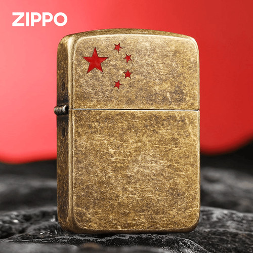Zippo/之宝仿古铜五星国旗打火机