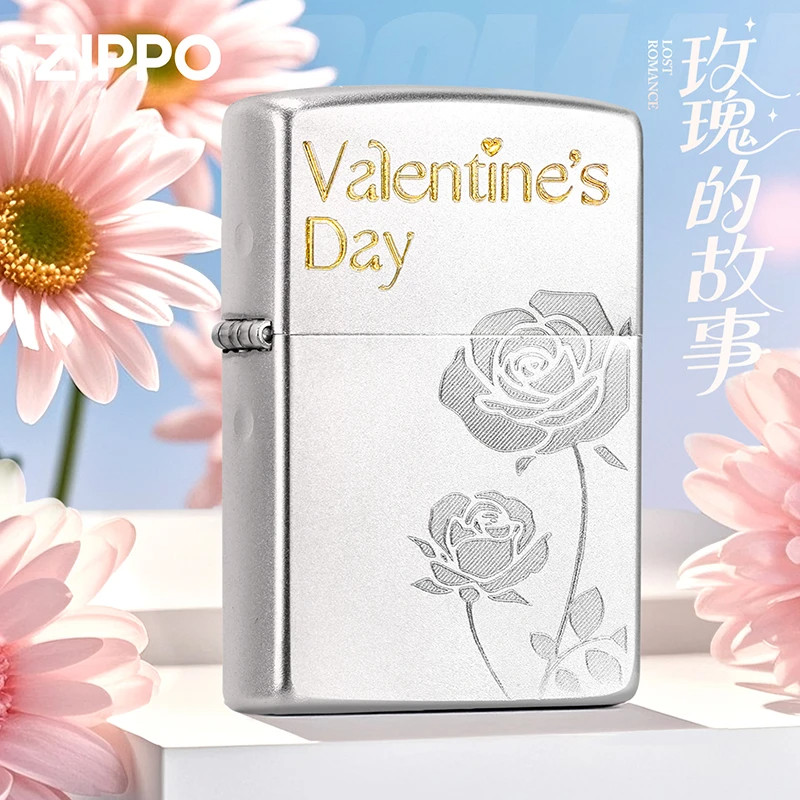 ZIPPO玫瑰的故事雕刻七夕