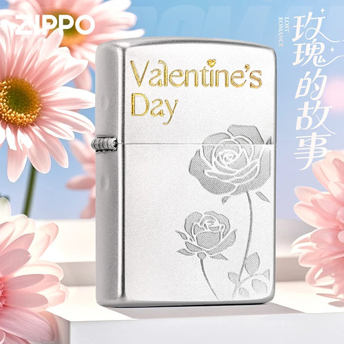 ZIPPO玫瑰的故事雕刻七夕