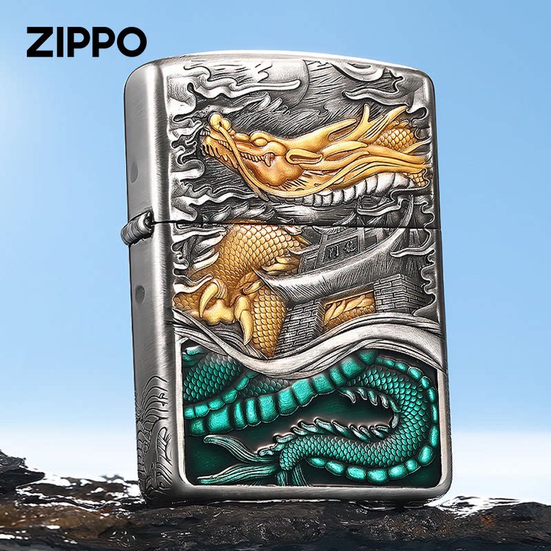 Zippo/之宝珐琅彩鱼跃龙门打火机