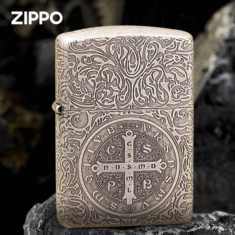 ZIPPO打火机DIY162古银五面精雕康斯坦丁 盔甲复古芝宝送男士礼物