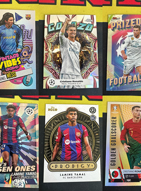 帕尼尼Topps足球球星卡C罗大比例特卡皇马梅西亚马尔欧冠生日礼物