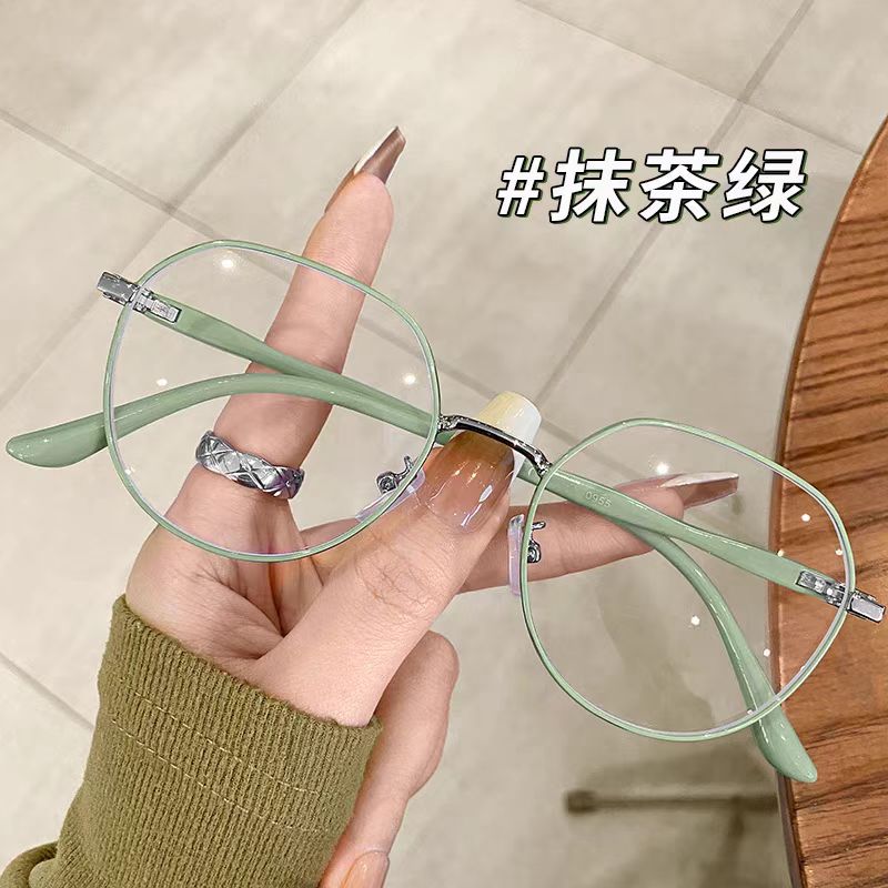 拼色蓝光辐射近视眼镜眼镜ins高颜值度数镜素颜神器超轻大框男女