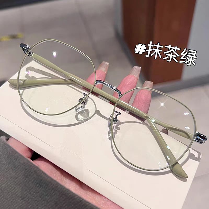 拼色蓝光辐射近视眼镜眼镜ins高颜值度数镜素颜神器超轻大框男女
