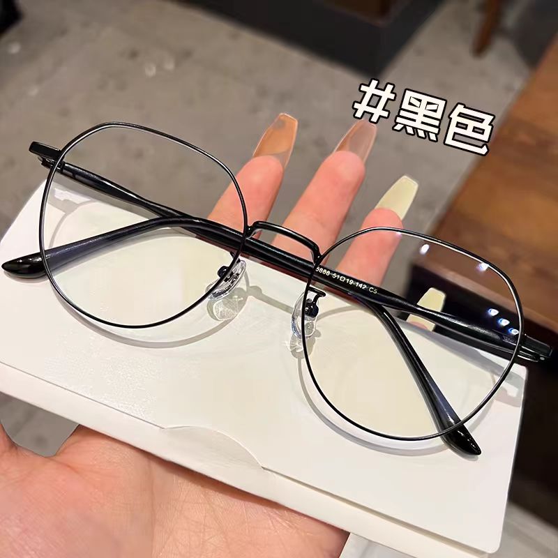拼色蓝光辐射近视眼镜眼镜ins高颜值度数镜素颜神器超轻大框男女