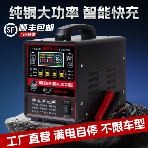 纯铜智能电瓶充电器专用蓄电池