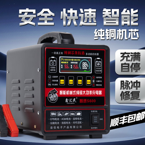 纯铜智能电瓶充电器专用蓄电池