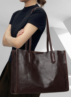 CCAMO包包女款轻奢小众单肩包真皮大包女大容量高级感时尚托特包